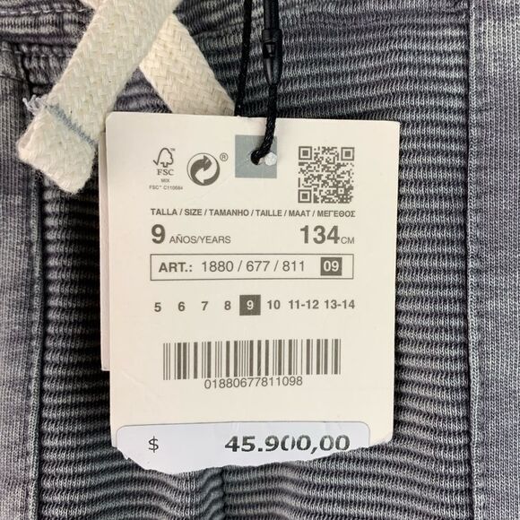 NWT Zara Boy’s Kids Dark Gray Ottoman Soft Cotton Short Size 9 - Picture 6 of 9